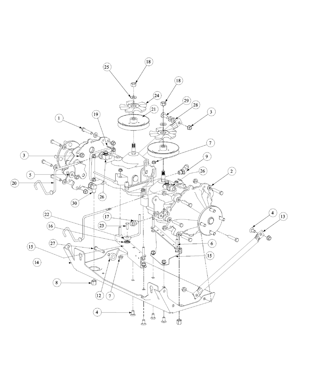 Drive Assembly Diagram and Parts List for M60-KW 53AB5DBX150-23-HP Cub Cadet Lawn Tractor